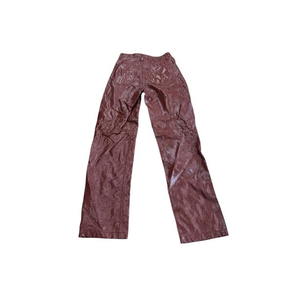 Abercrombie & Fitch The ‘90s Straight Ultra High Rise Vegan Leather Pants size 4 - Picture 6 of 15
